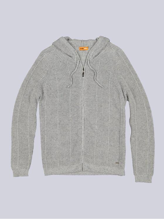 emilio adani Herren Strickjacke mit Kapuze Grau 35706