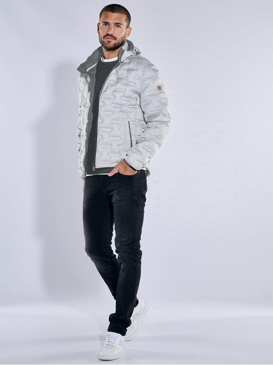 emilio adani Herren Steppjacke mit abnehmbarer Kapuze Grau 37193