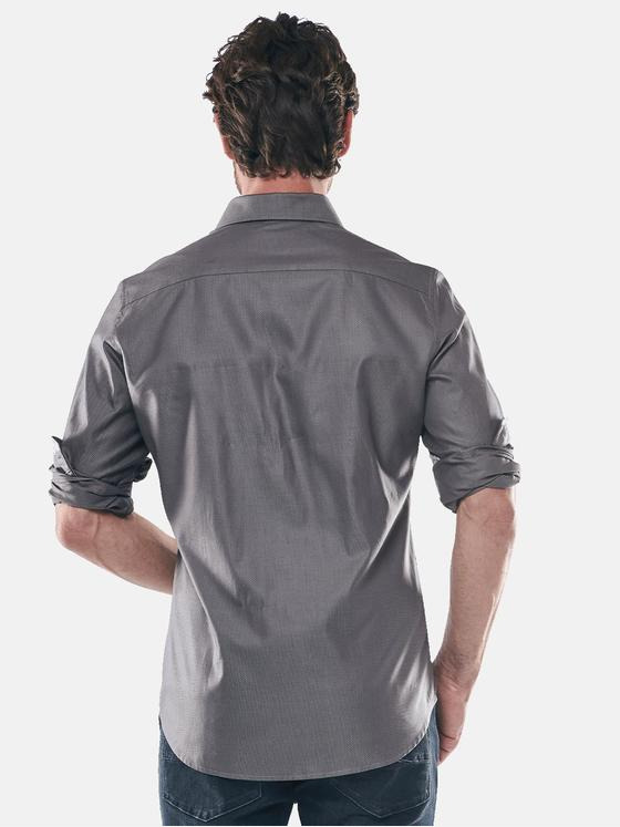 ENGBERS GERMANY Herren Dezent gemustertes Langarmhemd Dunkelgrau 30528