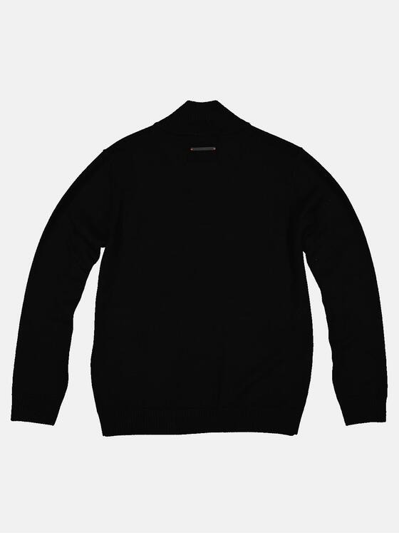 emilio adani Herren Strickjacke aus Merino-Wolle Schwarz 32457