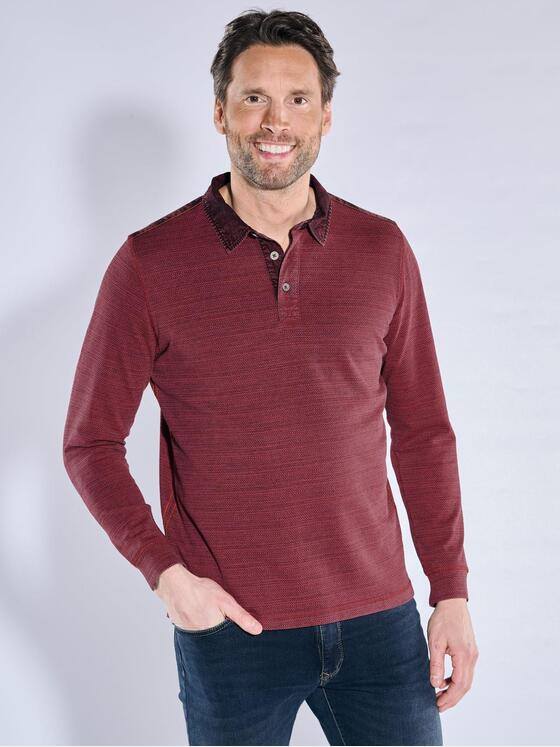 engbers Herren Langarm-Shirt mit Polo-Kragen Rot 38182
