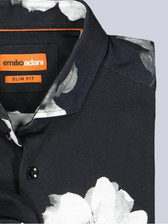 emilio adani Herren Hemd langarm Schwarz 39602