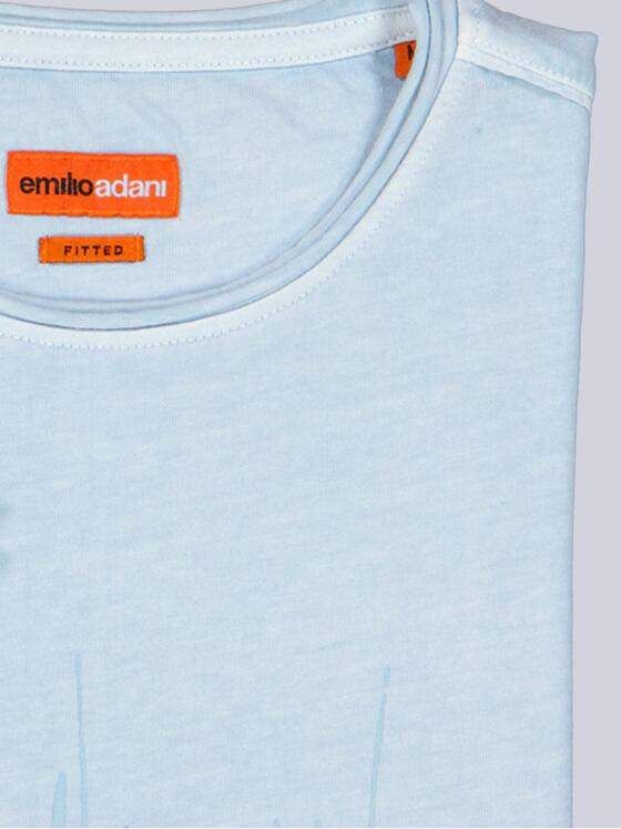 emilio adani Herren T-Shirt uni Blau 39310