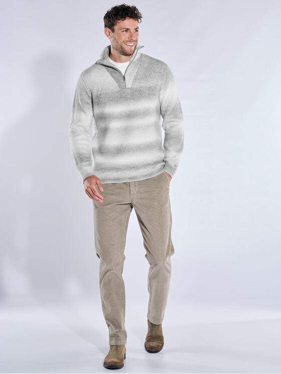 emilio adani Herren Pullover Polokragen Silbergrau 39740