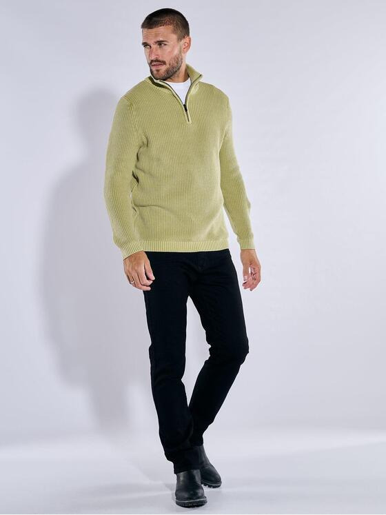 emilio adani Herren Pullover mit Troyerkragen Grün 37785