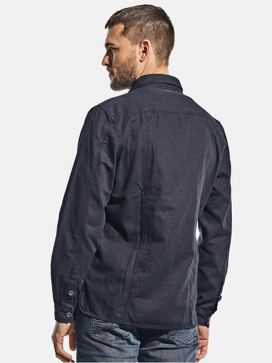 emilio adani Herren Overshirt in Canvas-Qualität Blau 31152