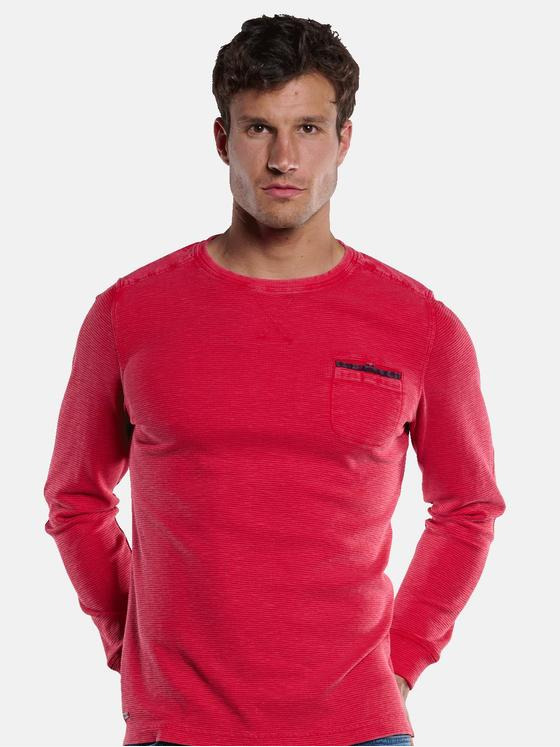 engbers Herren Langarm-Shirt strukturiert Rot 33360