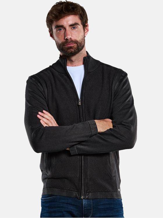 engbers Herren Strickjacke strukturiert Anthrazit 33399