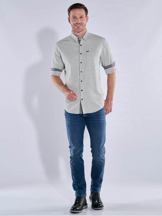 engbers Herren Lnagarm-Hemd uni Silbergrau 39322