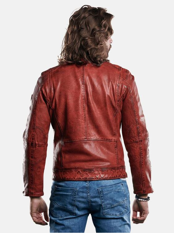 emilio adani Herren kernige Lederjacke mit Hingucker-Garantie Rot 29145