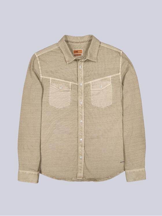 emilio adani Herren Langarm-Hemd uni Beige 39169