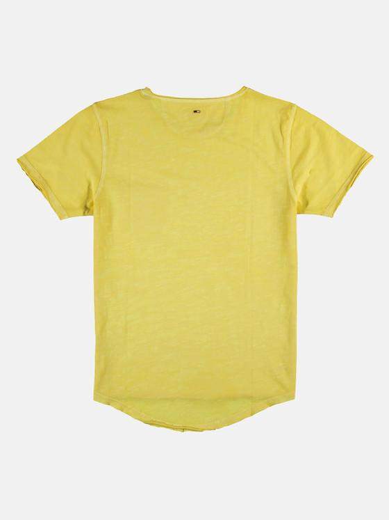 emilio adani Herren Rundhals T-Shirt Gelb 26232