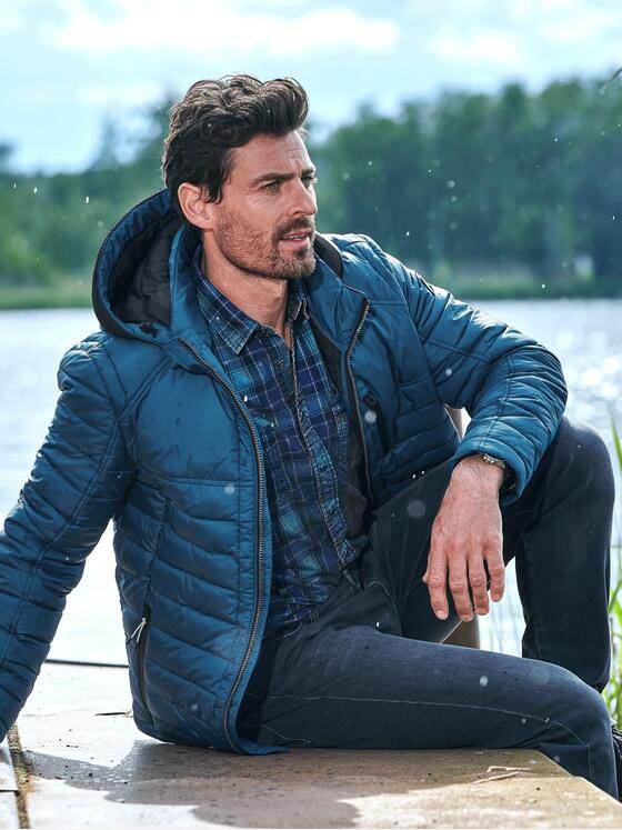 engbers Herren Steppjacke mit leichter Struktur Türkis 31910