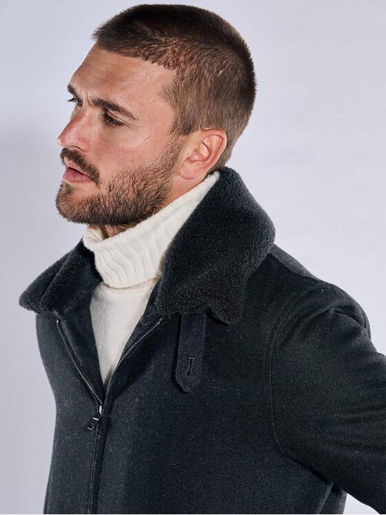 emilio adani Herren Blouson-Jacke slim fit Schwarz 37574