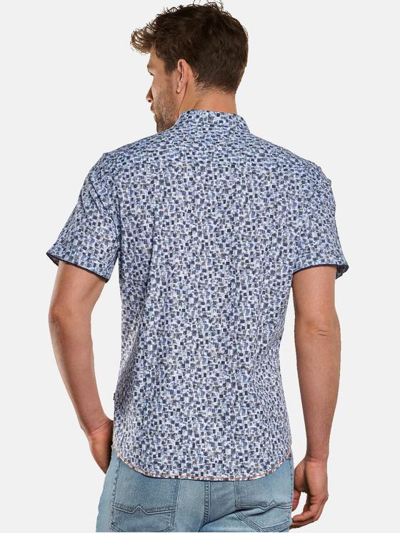 engbers Herren Kurzarm-Hemd gemustert Blau 33097