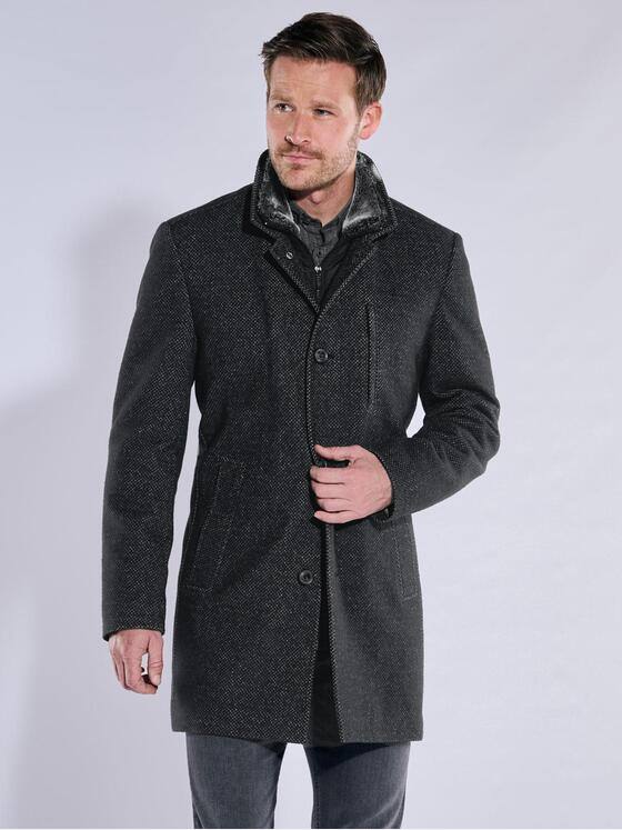 ENGBERS GERMANY Herren Mantel regular Schwarz 37535