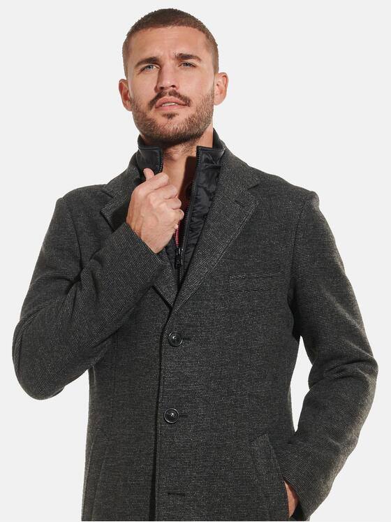 emilio adani Herren Mantel strukturiert Grau 32245