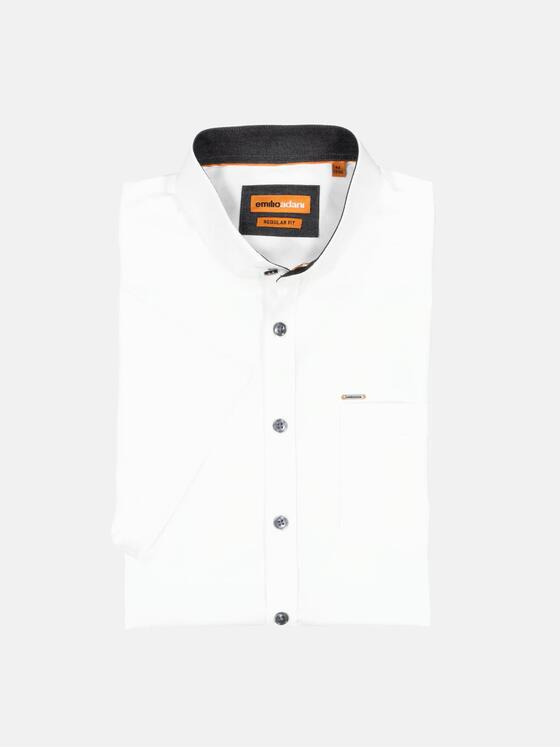 emilio adani Herren Kurzarm-Hemd regular Weiß 36857
