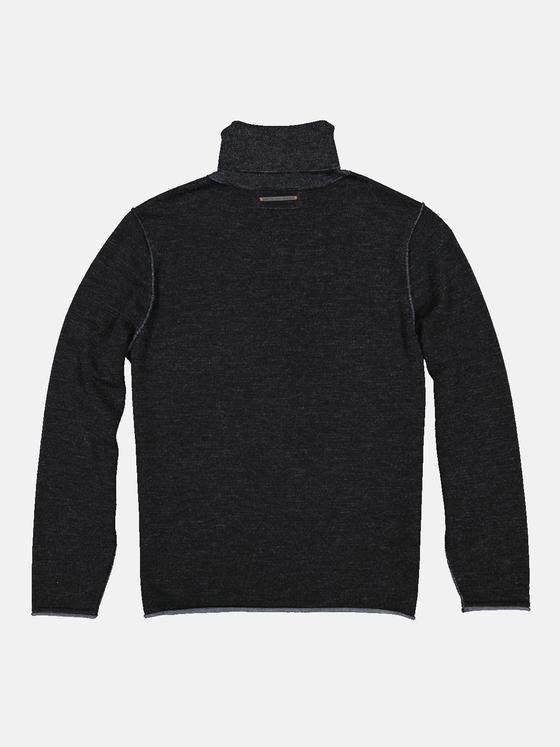 emilio adani Herren Pullover aus Merinowolle Schwarz 34046