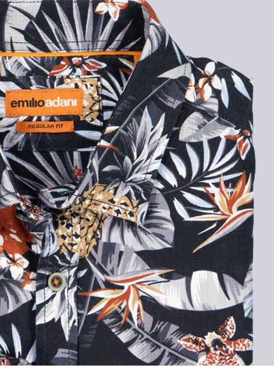 emilio adani Herren Langarm-Hemd regular Schwarz 38267