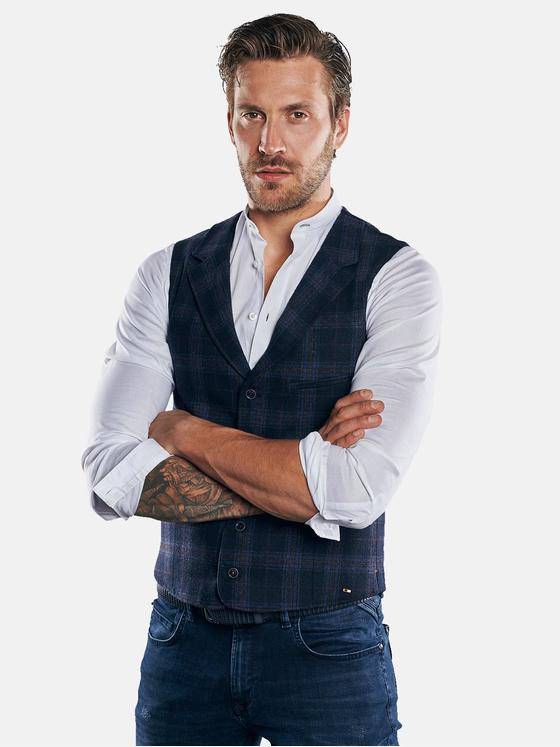 emilio adani Herren Sakkoweste mit Reverskragen Blau 30233