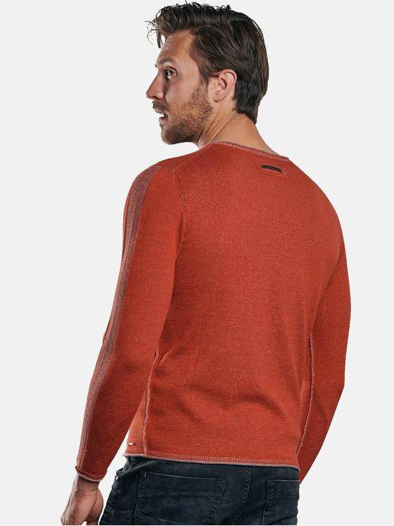 emilio adani Herren Pullover mit Rollkantendesign Orange 30473