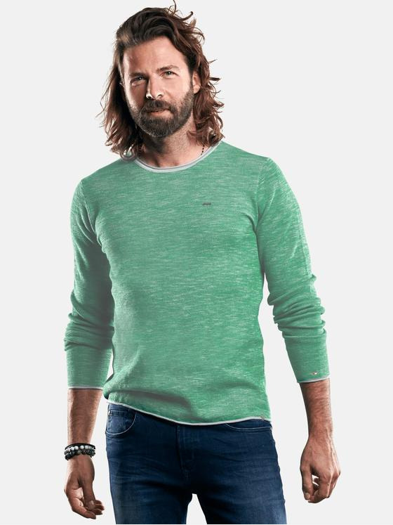 emilio adani Herren softer Pullover mit Strukturoberfläche Grün 29242