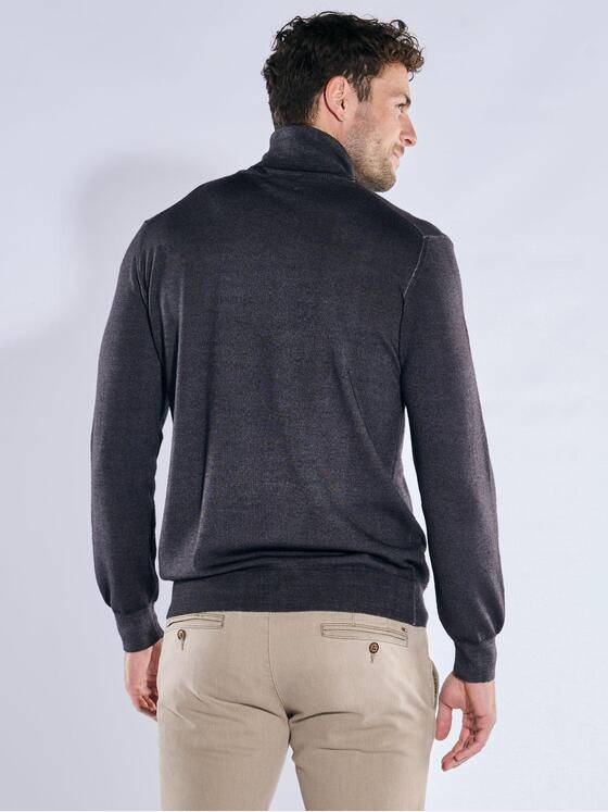 emilio adani Herren Pullover mit Merinowolle Anthrazit 39630