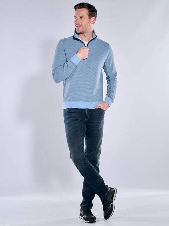 engbers Herren Sweatshirt mit Stehkragen Mittelblau 40084