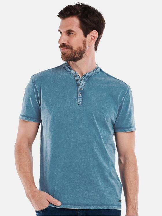 engbers Herren Henley-Shirt uni Türkis 35063