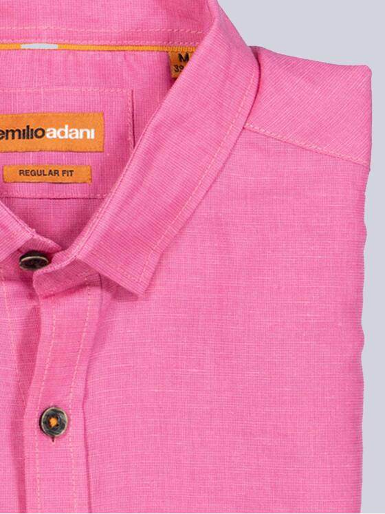emilio adani Herren Kurzarm-Hemd uni Violett 37007