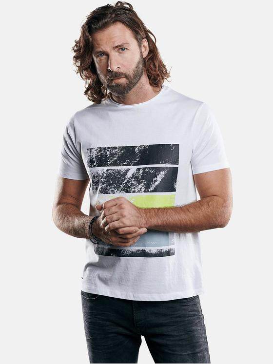 emilio adani Herren Bio-Baumwoll-T-Shirt Weiß 29177