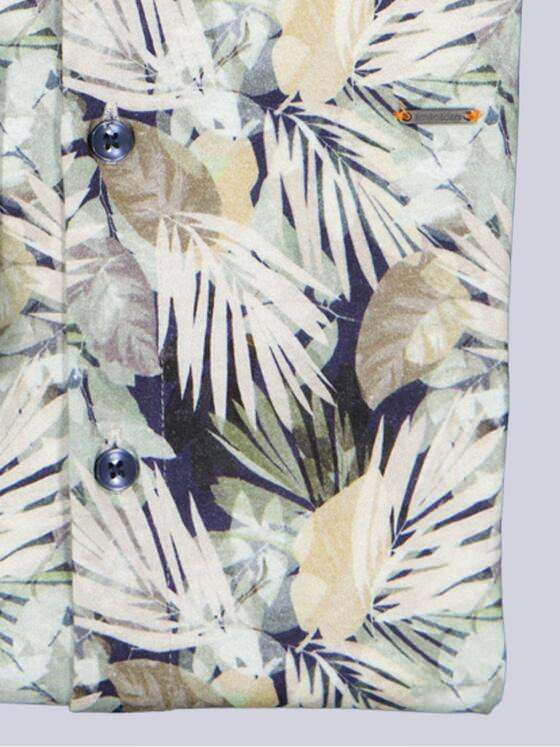 emilio adani Herren Jerseyhemd mit tropischem Print Beige 40566