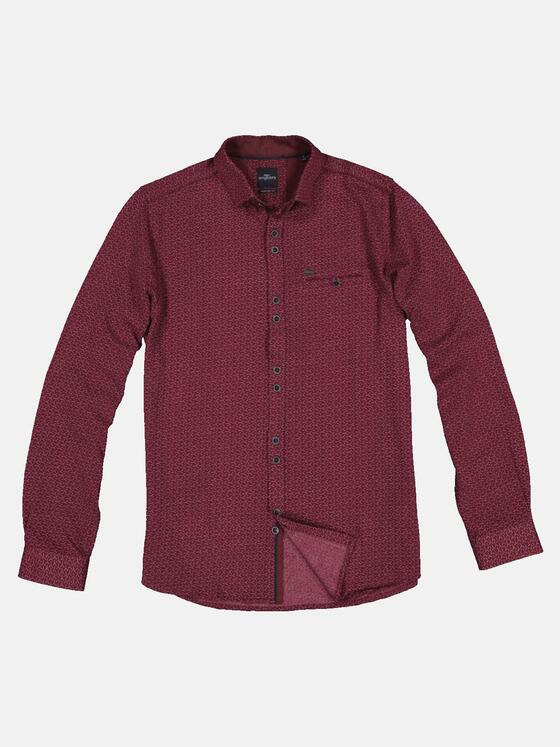 engbers Herren Langarm-Hemd gemustert Karminrot 32465