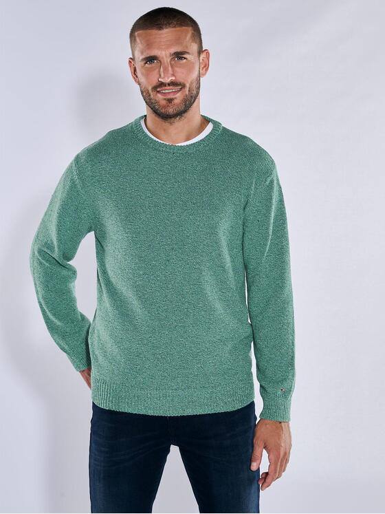emilio adani Herren Pullover aus italienischer Baumwolle Türkis 38212