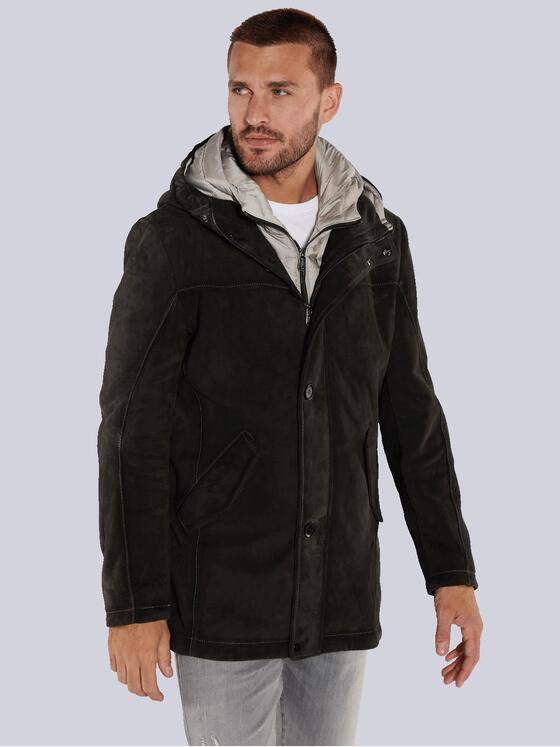 emilio adani Herren Lederparka Braun 35434