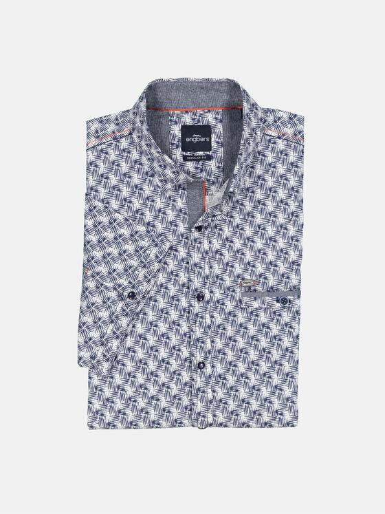 engbers Herren Kurzarm-Hemd gemustert Marineblau 35146