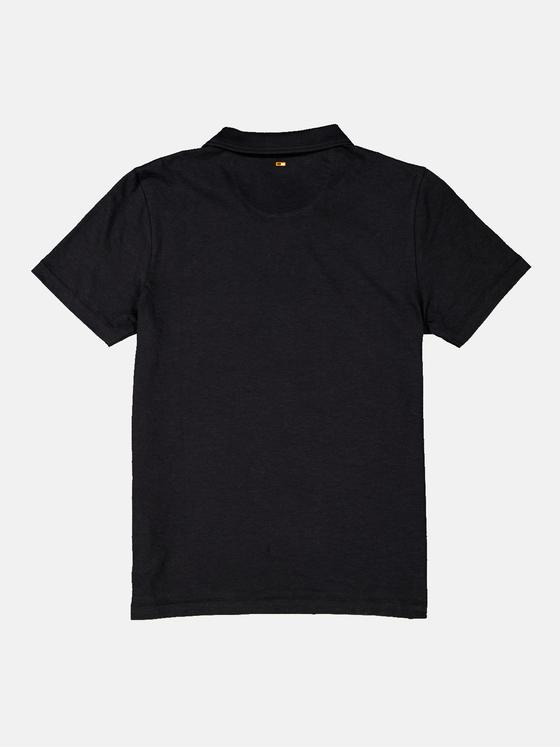 emilio adani Herren Polo-Shirt mit Leinenanteil Schwarz 34512