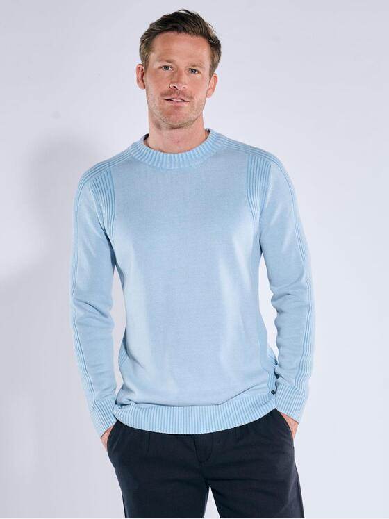 engbers Herren Strickpullover aus edler Baumwolle Hellblau 39506