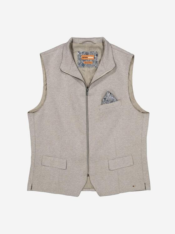 emilio adani Herren Sakko-Weste mit Zipper Braun 36523