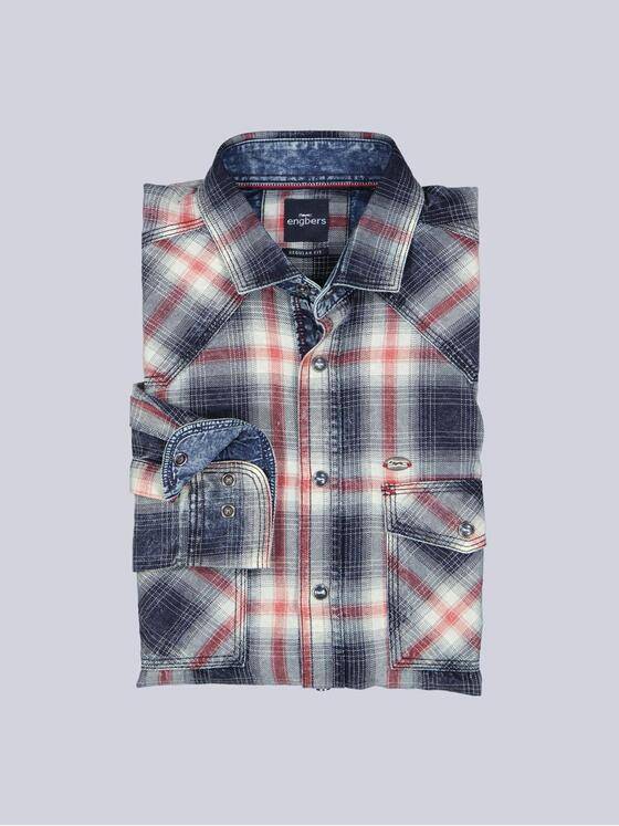 engbers Herren Langarm-Hemd gemustert Feuerrot 39635