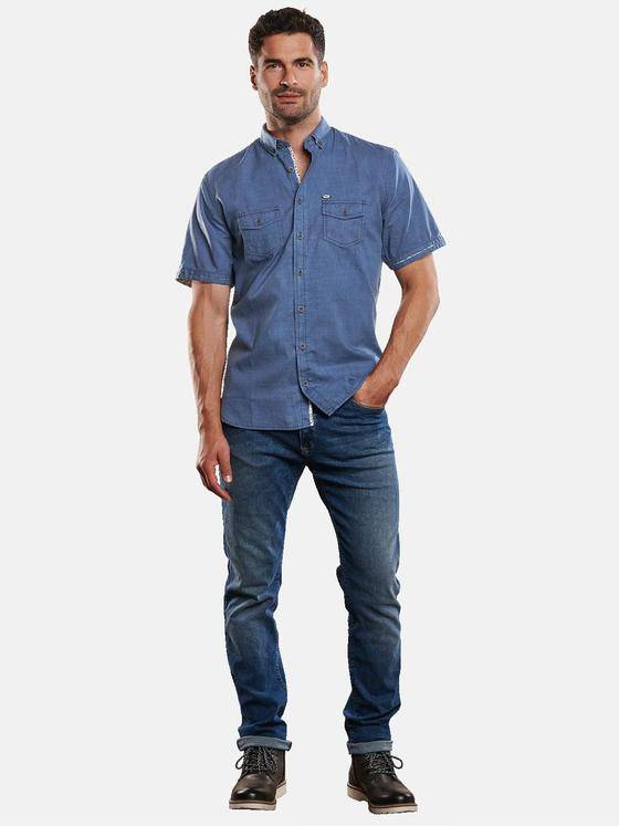 engbers Herren Hemd uni Saphirblau 31333