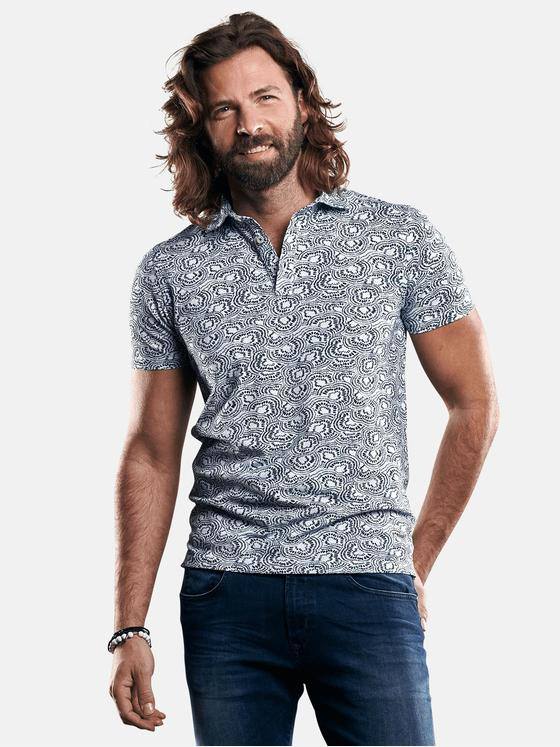emilio adani Herren Poloshirt aus Piquégewebe und Haifischkragen Blau 29487
