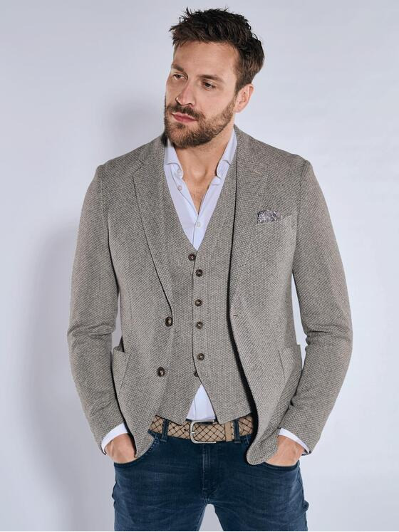 emilio adani Herren Freizeit-Sakko slim fit Beige 36520