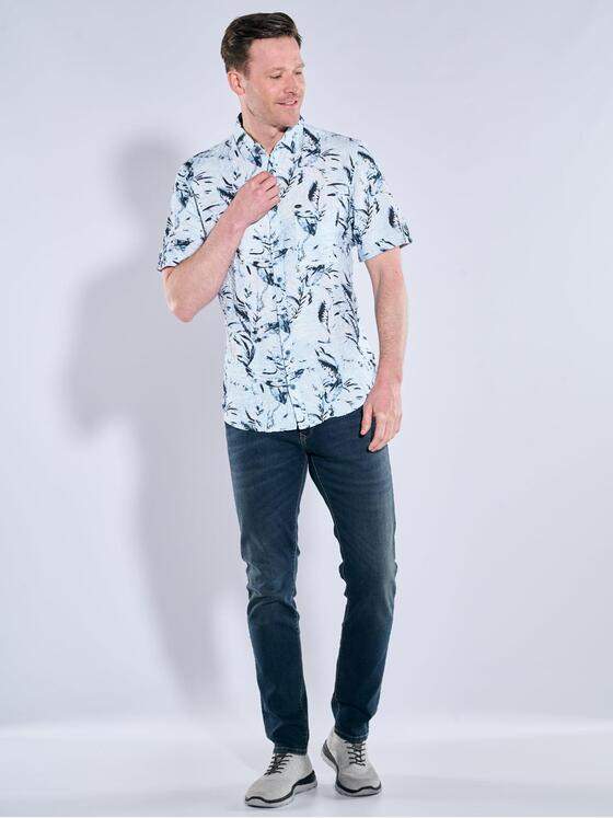 engbers Herren Kurzarm-Hemd gemustert Brilliantblau 38699