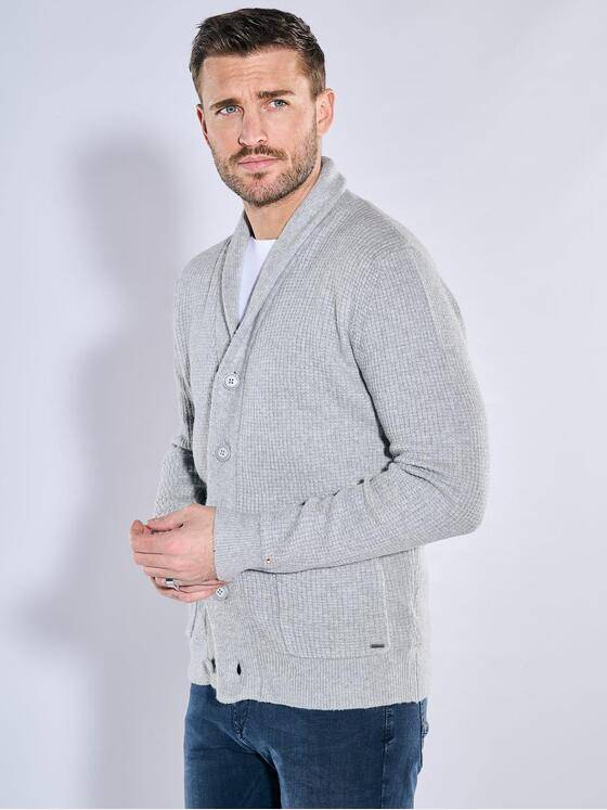 emilio adani Herren Strickjacke regular Grau 37981