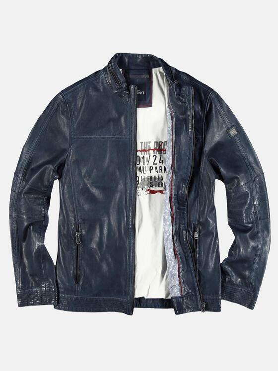 engbers Herren Rustikale Lederjacke Saphirblau 29063