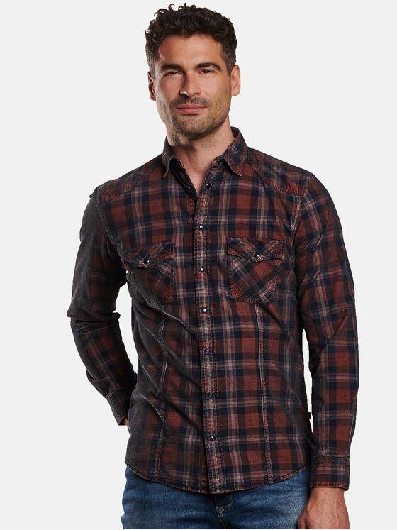 engbers Herren Karohemd Dunkelorange 31879