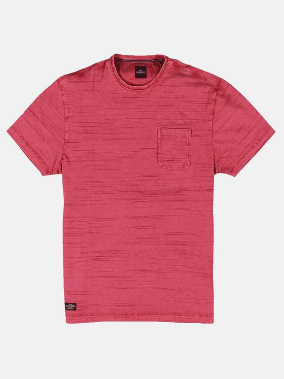 engbers Herren T-Shirt Rundhals gestreift Feuerrot 31647