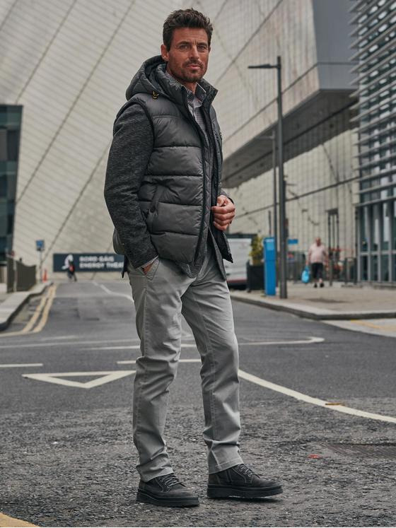 engbers Herren Steppweste mit abnehmbarer Kapuze Grau 33561